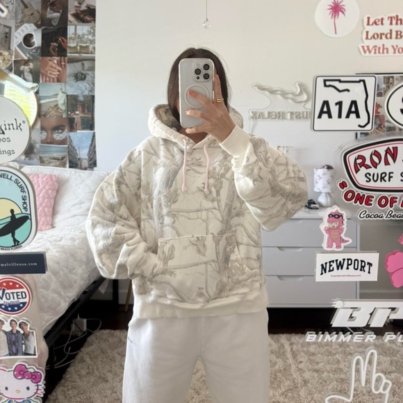 white and grey dairy boy camo woodland hoodie - Picture 4 of 8